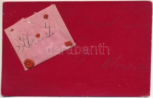 1900 Greeting card with letter (szakadás / tear)