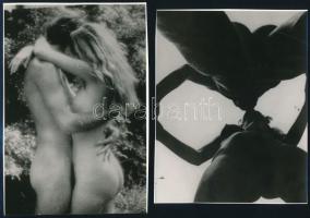 cca 1983 Szerelmes párok, szolidan erotikus felvételek, 2 db fotó, ezüst zselatinos fotópapíron, 16,2x12,6 cm és 18x12 cm