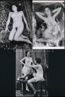 cca 1910 és 1985 között készült, szolidan erotikus felvételek, 5 db mai nagyítás többféle hagyatékból, 15x10 cm