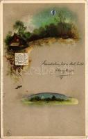 1901 Winkler & Schorn Mondschein-Postkarte Serie XVII. litho (EK)