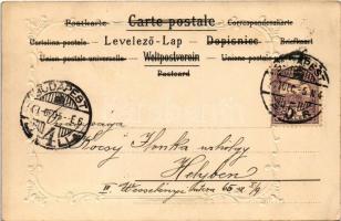 1901 Litho greeting card, Emb. frame (b)