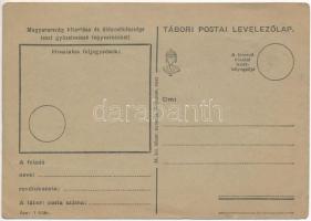 1943 Kézzel rajzolt Tábori Postai Levelezőlap. Magyarország kitartása és áldozatkészsége eszi győzel...
