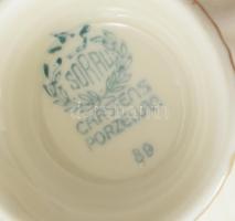 Sorau Carstens porcelán teáscsésze, 1930 körül, jelzett, kopásnyomokkal