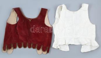 Régi magyar gyermek mellény, kopott, kézzel varrott