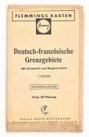 cca 1939 Flemmings Karten, Deutsch-französische Grenzgebiete, Mit Westwall und Maginot-Linie / A ném...