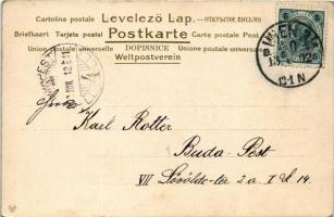 1902 Lady art postcard, romantic couple, folklore. litho (EK)