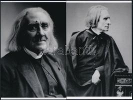 cca 1885 előtt, Liszt Ferenc (1811-1886) zeneszerző fiatal és idős korában, 2 db mai nagyítás, 15x10 cm