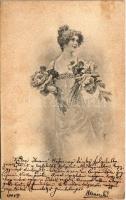1901 Lady art postcard (fl)