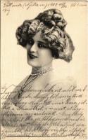 1902 Lady art postcard (EK)