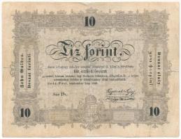 1848. 10Ft Kossuth bankó hátlapon ...BÜNTETETTNEK sajtóhiba T:III,III- restaurált Adamo G111
