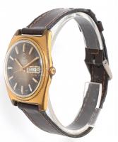 Venus automata karóra, működik, kopásokkal, apró karcokkal, bőr szíj, d: 35 mm