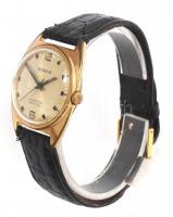 Dugena mechanikus karóra, működik, kopásokkal, apró karcokkal, bőr szíj, d: 35 mm