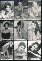 cca 1960-1970 88 db híres színészeket, színésznőket ábrázoló fotó, 9,5x6,5 cm