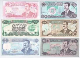 Irak 1991-1995. 5D-250D (6xklf) T:I,I- Iraq 1991-1995. 5 Dinars - 250 Dinars (6xdiff) C:UNC,AU Krause P#74, #80-81, #83-85