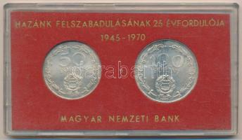 1970. 50Ft Ag + 100Ft Ag "Felszabadulás" eredeti piros "MNB" plasztik tokban T:1...