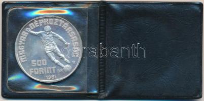 1981. 500Ft Ag "Labdarúgó Világbajnokság 1982" műbőr tokban T:BU Adamo EM65