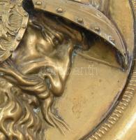 Neoreneszánsz réz fali dísz 2db, jelzés nélkül, kopásnyomokkal, d: 45 cm