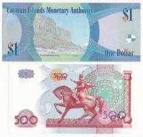 Kajmán-szigetek 2014. 1$ "D/5 583078" + Üzbegisztán 1999. 500S "JN 2261304" T:I,...