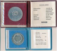 1982. 100Ft Cu-Ni "Labdarúgó világbajnokság 1982" műbőr tokban, tanúsítvánnyal + 1983. 100...