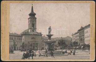 1891 Budapest, Kálvin tér, keményhátú fotó Divald Károly műterméből, kissé foltos, 11×17,5 cm