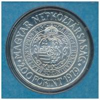 1979. 200Ft Ag "Bethlen Gábor" fekete MNB tokban T:BU Adamo EM58