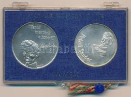 1973. 50Ft Ag + 100Ft Ag "Petőfi" pár eredeti, plombált MNB plasztiktokban T:1 patina Adamo EM41, EM42