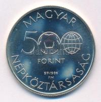 1986. 500Ft Ag "Labdarúgó Világbajnokság - Mexikó 1986" T:BU fo. Adamo EM95