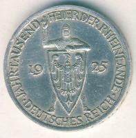 Német Birodalom / Weimari Köztársaság 1925A 3RM Ag "Rheinlande..." T:2-