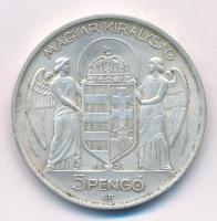 1939. 5P Ag "Horthy balra" T:1- patina Adamo P8.2