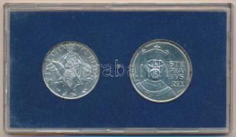 1972. 50Ft Ag + 100Ft Ag "Szent István" eredeti, sérült kék "MNB" plasztik tokban T:1 patina Adamo EM38, EM39