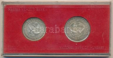 1968. 50Ft Ag + 100Ft Ag "Tanácsköztársaság" eredeti piros "MNB" plasztik tokban T:1 Adamo EM34; EM35