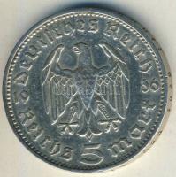 Német 3. Birodalom 1936J 5M Ag "Hindenburg" T:2-/3