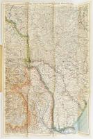 cca 1917-1918 G. Freytags Karte von Bessarabien und der West-Ukraina / Besszarábia és Nyugat-Ukrajna térképe. 1 : 1.000.000. Kartograpische Anstalt G. Freytag & Berndt, Wien. Hajtva, kissé foltos, 69,5x48 cm