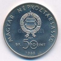 1988. 50Ft Cu-Ni "Világ Vadvédelmi Alap - Kékvércse" T:BU patina Adamo EM101