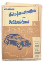 cca 1938 Silvakarte Autofernstrassen von Deutschland (Das neue Grossdeutschland) / Németország autóp...