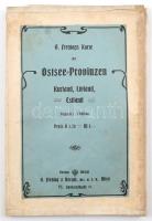 cca 1910 G. Freytags Karte der Ostsee-Provinzen. Kurland, Livland, Estland / A Balti tartományok tér...