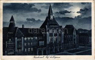 1934 Kecskemét, Református kollégium este (EK)