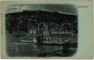 Budapest XI. Gellérthegy, Citadella, HATTYÚ gőzüzemű ingahajó, este (EK)