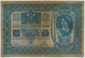 1902. 1000K fekete "ROMANIA TIMBRU SPECIAL" román felülbélyegzéssel T:III szakadás, folt A...