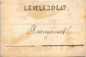 1900 Kézzel rajzolt és festett egyedi művészlap / hand-drawn and hand-made art postcard (vágott / cu...