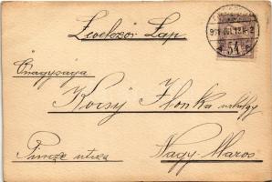 1901 Kézzel festett egyedi művészlap / hand-painted and hand-made art postcard (vágott / cut)