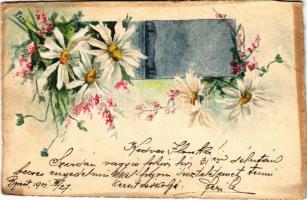 1901 Kézzel festett egyedi művészlap / hand-painted and hand-made art postcard (vágott / cut)