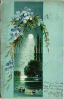 1901 Litho art postcard. Floral (fl)