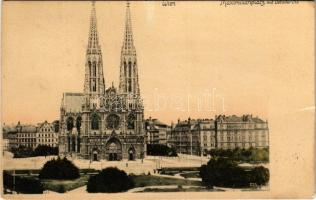 Wien, Vienna, Bécs; Maximilianplatz mit Votivkirche / square, church (tear)