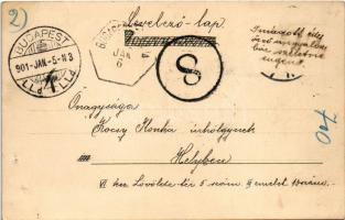 1901 Lady art postcard, angel. litho (lyuk / pinhole)