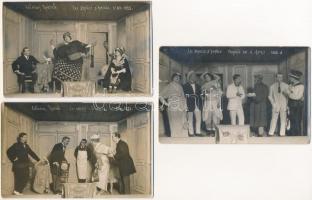 6 db RÉGI francia színész fotó, színházi előadás / 6 pre-1945 French photos of actors, theatre play:...