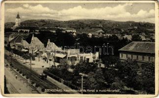 Szekszárd, Kaszinóbazár és Korzó madártávlatból, Gauzer Ádám üzlete (kopott sarkak / worn corners)