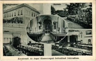 1936 Kecskemét, Angol Kisasszonyok Intézetének internátusa, belső, kert, leánygimnázium, ebédlő, nappali szoba, templom