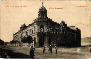 1911 Kecskemét, Polgári leányiskola. üdvözlet a hirös városból. G. Fekete Mihály kiadása (gyűrődés / crease)