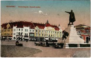 1919 Kecskemét, Szabadság tér, piac,Kossuth szobor, Réthey Gyula és Fuchs Samu üzlete (EK)